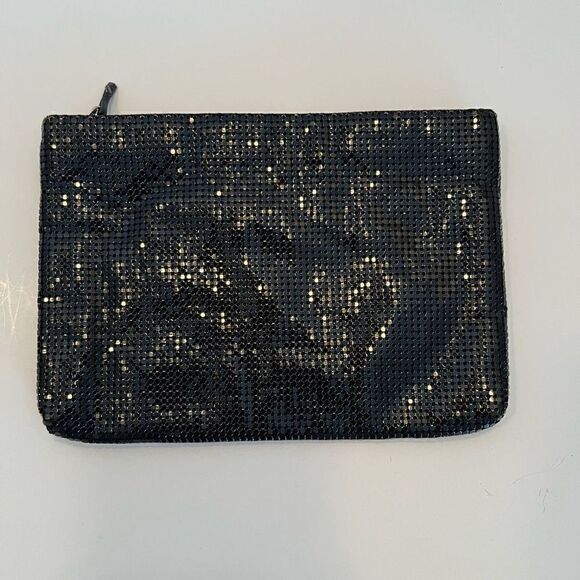 WHITING & DAVIS Black Mesh Evening Bag Clutch - Picture 1 of 7